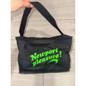 Vintage Newport Pleasure Insulated Lunch Bag Cooler Black Neon Green Tobacco